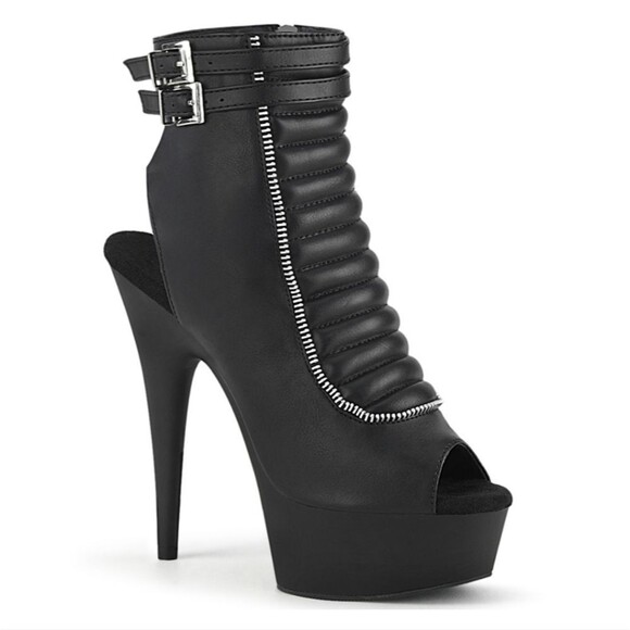 NEW! Open Toe/Heel Ankle Boot, Side Zip 6" Heel, Size 6 - Picture 1 of 7